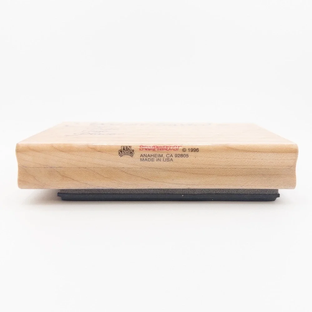 Vintage Y2K Stampendous Rubber Stamp Wood Mounted Party Invitation Celebration‎